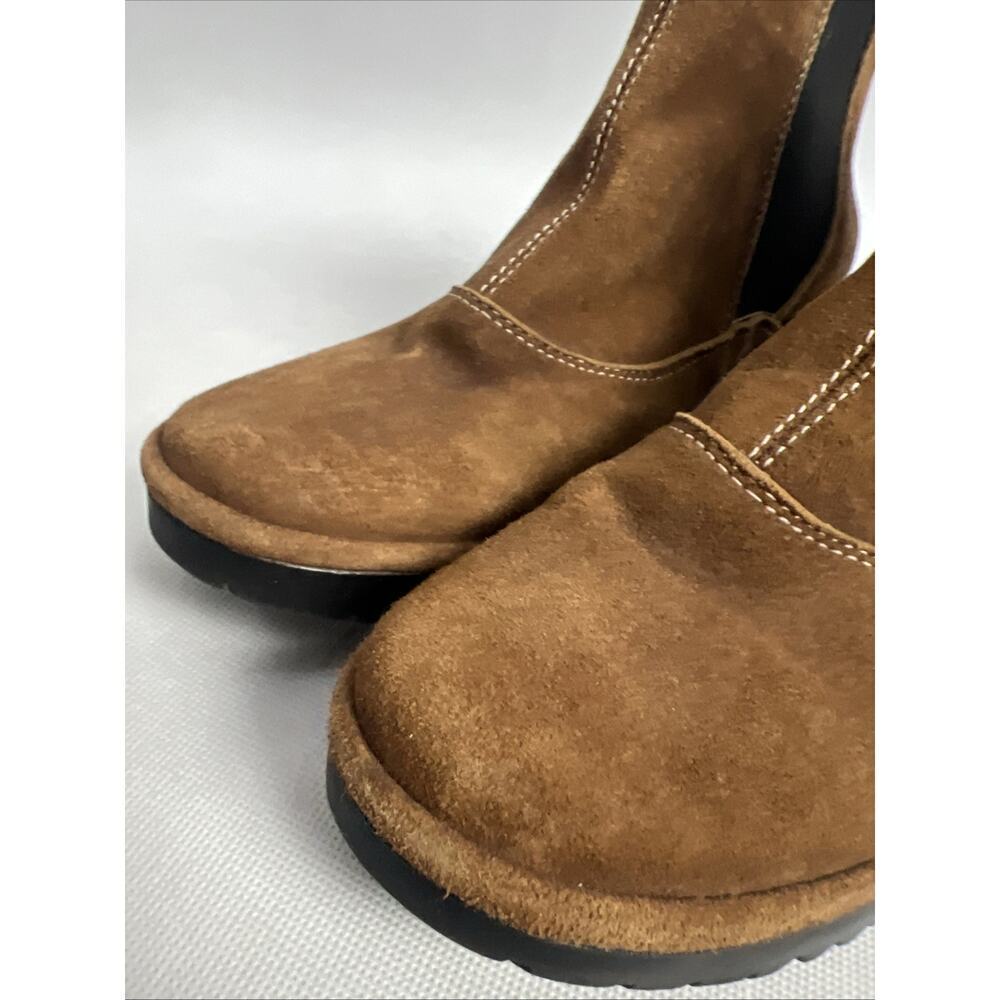 Fly London Wote Chelsea Heeled Boots Womens Ranch Brown Suede Shoes Size 7 - Picture 2 of 11